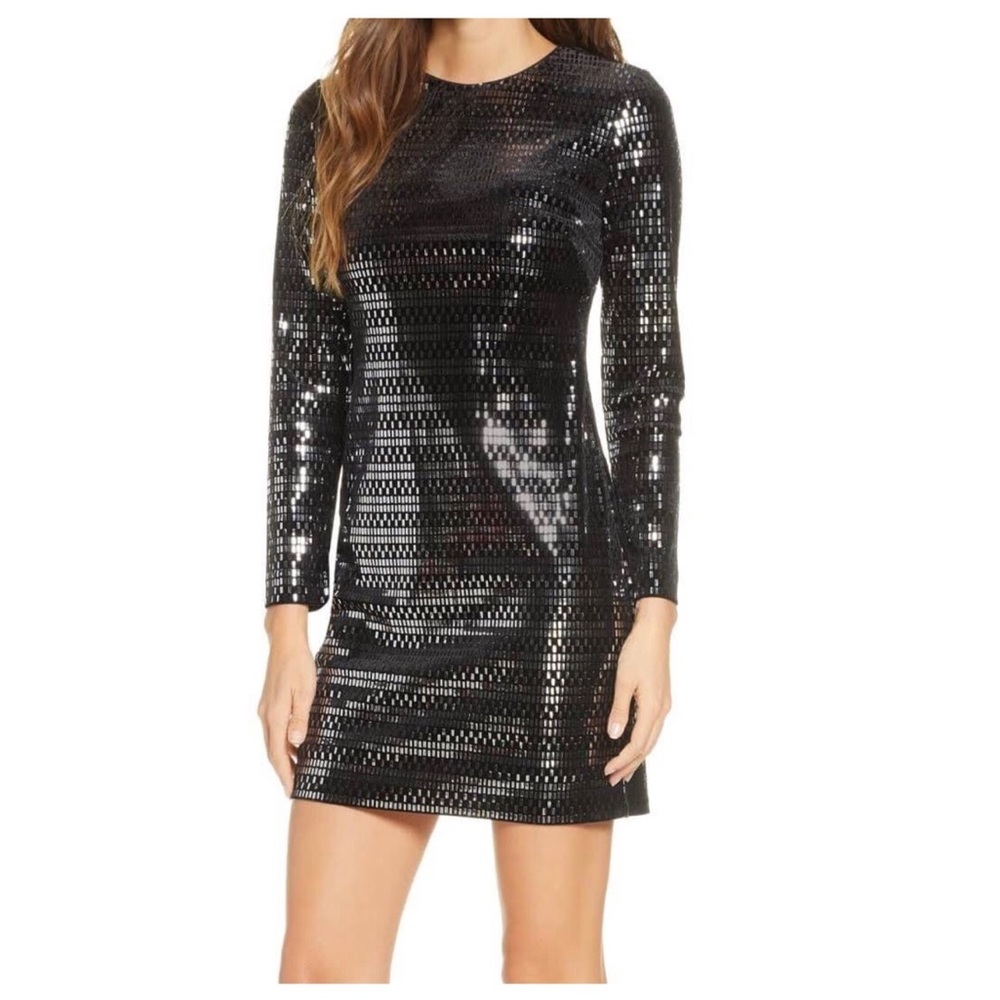 VinceCamuto Women's Dress Sheath Shimmer High-Neck